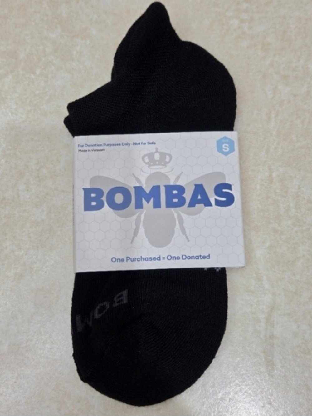 Bombas Ankle Socks Small 3 Pair Unisex Womens & Mens Honeycomb Black/Grey BNWT - Picture 5 of 11